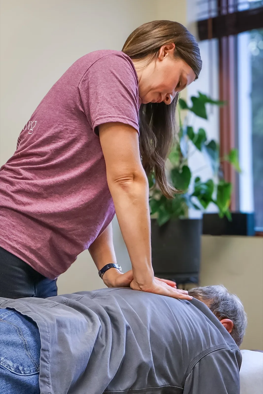 A gentle chiropractic adjustment